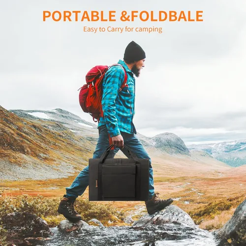Miniatura 2 de Panel solar portátil – Paneles solares plegables de 60W con USB de 5V y DC de 18V para camping, teléfono móvil, tablet y dispositivos de 5-18V
