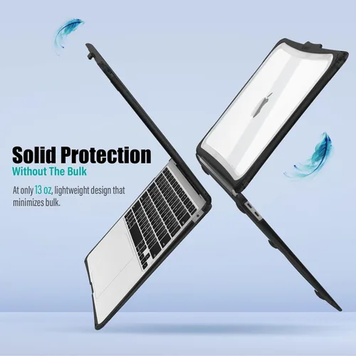 Miniatura 4 de IBENZER Hexpact AT13-BK - Funda compatible con MacBook Air de 13 pulgadas 2022 2021 2020 M1 A2337 A2179 A1932, funda protectora resistente