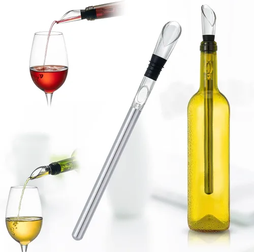 Miniatura 5 de YouYah - Enfriador de vino 3 en 1 de acero inoxidable para botellas de vino, barra enfriadora rápida de vino sin hielo con aireador y vertedor