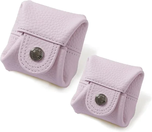 Miniatura 39 de Cockatoo Monedero de cuero genuino para cambio, mini billetera con bolsillo a presión para hombres y mujeres, Rojo (Aurora Red), Casual