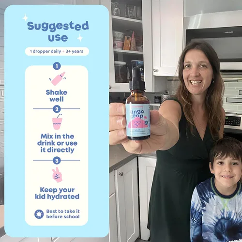 Miniatura 5 de JoySpring LingoLeap - Fórmula líquida para niños con zeolita clinoptilolita, B12 metilada y vitamina D3 Apoyo diario suave para el bienestar