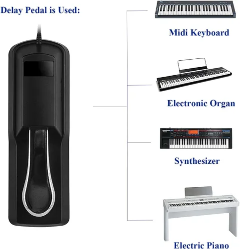 Miniatura 2 de MaxLLTo Pedal de teclado de piano Sustain para Casio CTK520L CTK-520L CTK541 CTK-541 CTK551 CTK-551 CTK560L CTK-560L CTK571 CTK-571 CTK573 CTK-573