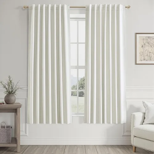 Miniatura 95 de UHITECH Cortinas opacas de 35 pulgadas de largo para sala de estar, 2 paneles, cortina opaca corta para cocina para ventanas pequeñas, cortinas