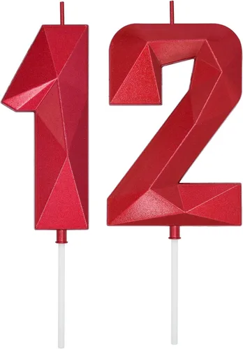 Miniatura 307 de DERVENTA Velas de cumpleaños con números grandes, 3D, color rosa, 3.7 pulgadas, decoración para tartas de fiesta, 1 pieza (número 3 rosa)