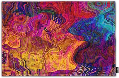 Miniatura 23 de Tapete de baño de glicina abstracta para baño, diseño de flores moradas con fondo de bokeh, tapete de ducha para una cómoda y absorbente de agua