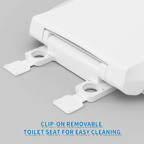 Miniatura 5 de Hibbent Asiento de inodoro de entrenamiento para ir al baño, asiento magnético integrado, tapa con cubierta ovalada, nunca se afloja y cierra