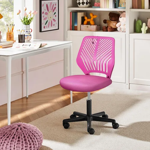 Miniatura 7 de Topeakmart Silla de oficina de malla sin brazos, silla de escritorio ergonómica con altura ajustable y soporte lumbar, silla giratoria ajustable