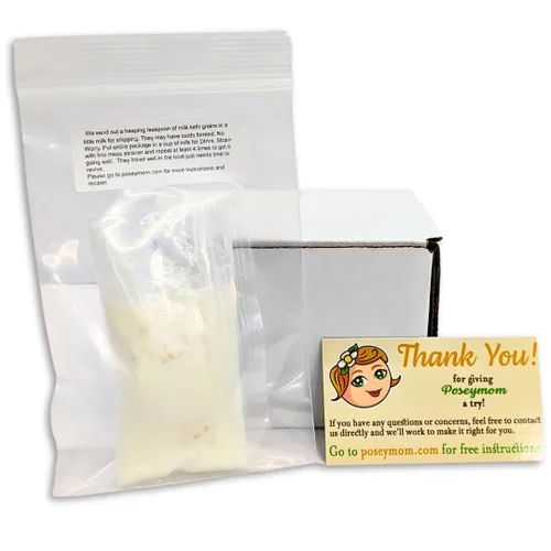 POSEYMOM Granos de kéfir de leche | Cultivo iniciador de bebidas saludables privobióticas fermentadas de bricolaje | 1 cucharada colmada de granos