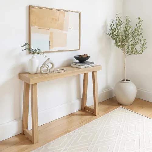 Miniatura 18 de Plank+Beam Mesa consola de madera maciza, 36 pulgadas, mesa de sofá, mesa de entrada estrecha para pasillo, detrás del sofá, sala de estar, Negro