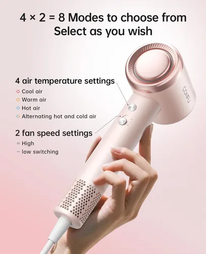 Miniatura 5 de Secador de pelo con difusor, secadores de pelo CONFU para mujeres, secador de pelo difusor de alta velocidad iónico profesional para secado rápido
