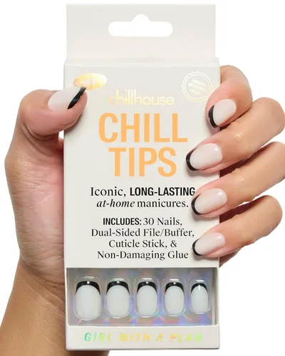 Miniatura 10 de Chillhouse - Kit de uñas a presión con punta francesa Chill Tips, Bougie Barre (almendra) - 30 formas y tamaños de uñas - 2 semanas de uso - Ajuste