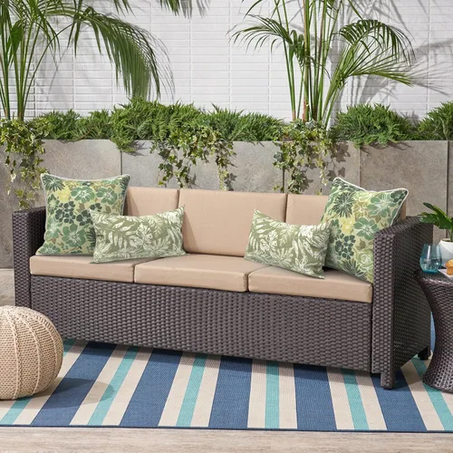 Miniatura 881 de Juego de 2 almohadas para exteriores de 16 x 16 pulgadas, repelentes al agua con interiores, para muebles de patio, hogar, jardín, geometría bohemia