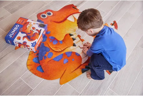 Miniatura 4 de Crocodile Creek Rompecabezas de suelo de 48 piezas Above + Below - Divertidos rompecabezas de suelo para niños de 4 a 8 años, dinosaurio gigante