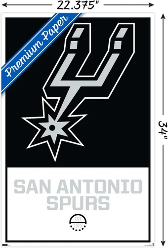 Miniatura 3 de Trends International NBA San Antonio Spurs - Póster de pared con logotipo 21, 22.375 x 34 pulgadas, paquete de póster y montaje prémium Paquete