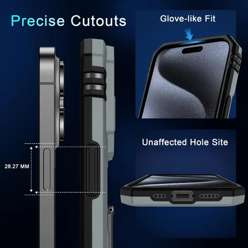 Miniatura 206 de DEERLAMN Funda para iPhone Xs Max con funda deslizante para cámara + protector de pantalla, soporte giratorio de anillo de grado militar a prueba