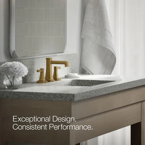 Miniatura 3 de KOHLER 27399-4N-2MB RIFF - Grifo de lavabo de baño amplio, latón cepillado vibrante