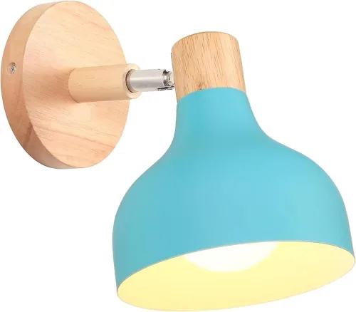 Miniatura 31 de Lámpara de pared E27 retro regulable escandinava para dormitorio, sala de estar, pasillo, cocina, iluminación interior (Amarillo, 2 piezas)