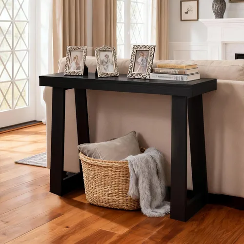 Miniatura 2 de VEVOR Mesa consola de 36 pulgadas, escritorio moderno detrás del sofá, escritorio de entrada rectangular de madera, soporte estrecho y largo