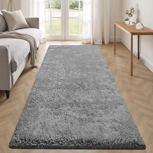 Miniatura 59 de Alfombra de pasillo 2x6 para dormitorio: Alfombras suaves de pelo largo lavables, pequeña alfombra de interior de felpa difusa para pasillo, junto a