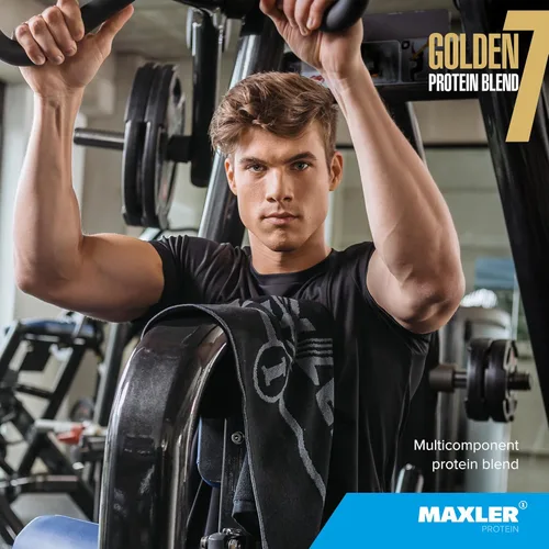 Miniatura 6 de Maxler Golden 7 Protein Blend - Proteína en polvo para ganancia muscular y recuperación - Polvo de proteína de vainilla de 2 libras