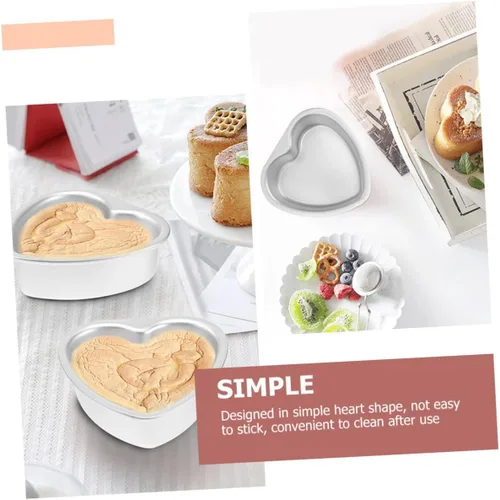 Miniatura 9 de Juego de decoración de pasteles de molde de pastel de corazón de 2 piezas, plata
