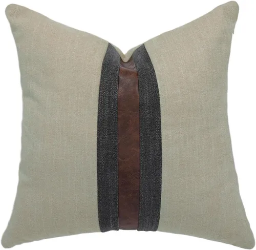 Miniatura 10 de Fundas de almohada decorativas de granja para exteriores para sofá, cama, funda de almohada de piel sintética marrón, funda de almohada de Beige