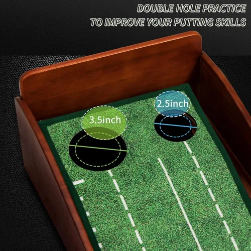 Miniatura 4 de YOUCZON Putting Green en interiores, tapete de golf con retorno automático de bola, superficie de terciopelo de cristal de alta calidad, tapete