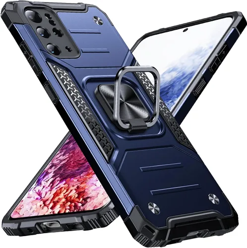 Miniatura 11 de Anqrp Funda para Galaxy S22 Ultra, Funda Protectora de Teléfono de Grado Militar con Soporte Plegable de Anillo de Metal Giratorio