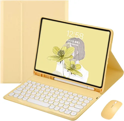 Miniatura 13 de Funda con Teclado y Ratón YEEHi para iPad Air de 11 Pulgadas M3/M2, iPad Air de 5ª/4ª Generación de 10.9" con Ratón, Teclado Desmontable Redondo