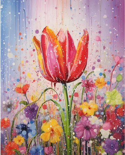 Miniatura 31 de Tucocoo Kits de pintura por números de lavanda con pinceles y pigmento acrílico sobre lienzo para adultos, hermoso proyecto de manualidades florales