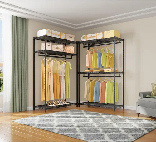 Miniatura 6 de VIPEK X1 - Perchero de ropa expandible resistente, ajustable de 2' a 3'5", con estantes ajustables y varillas para colgar, perchero de metal