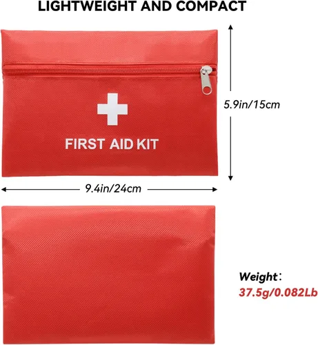 Miniatura 3 de Faylapa 6 mini bolsas vacías de primeros auxilios, mini bolsa vacía de viaje para botiquín de primeros auxilios para viajes, hogar, oficina, Rojo