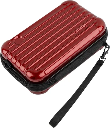 Miniatura 10 de Framendino, Estuche de cosméticos de carcasa dura morada, bolsa de transporte para artículos de tocador, mini cuerpo cruzado con cuerda de agarre