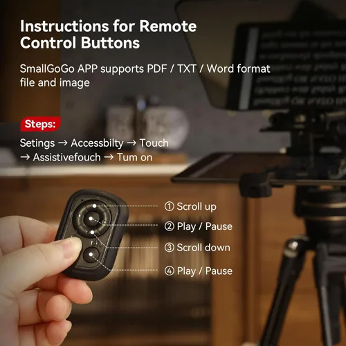 Miniatura 7 de SMALLRIG Teleprompter para iPad Tablet de hasta 11 pulgadas, no para Smartphone, SmallGoGo APP soporta PDF Picture Word TXT, debe funcionar