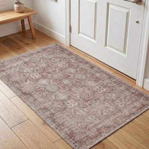 Miniatura 135 de Kuden Alfombra pequeña de 2 x 3, lavable a máquina, parte trasera antideslizante, estilo vintage, suave, pelo bajo, alfombras de área para entrada