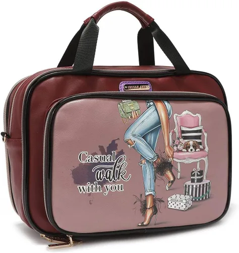 Miniatura 3 de Nicole Lee Bolsa de maquillaje cosmética para mujer, bolsa de viaje con 5 compartimentos (todas las emociones)