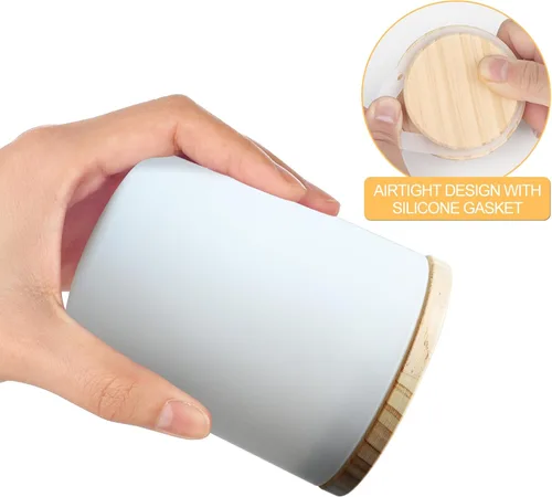 Miniatura 3 de SHOWIN Tarros gruesos para hacer velas, 20 unidades, tarros vacíos de 7 onzas con tapas de madera para hacer velas, contenedor de muestra, blanco