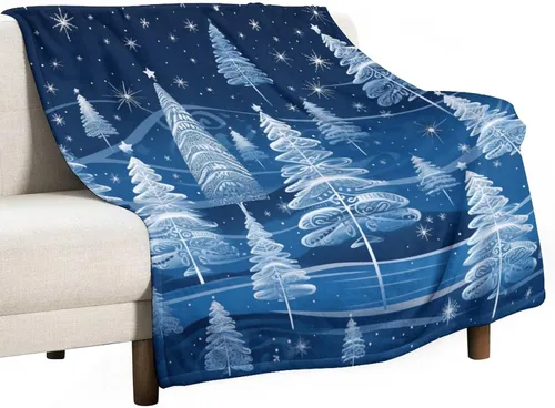 Miniatura 35 de Elegante manta de Navidad con diseño de ciervos y bayas rojas y verdes, diseño de renos de invierno, con diseño de ciervos y bayas rojas, manta