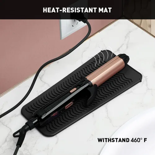 Miniatura 4 de ZAXOP - Funda de silicona resistente para plancha, rizador, herramientas calientes para el cabello (negro)