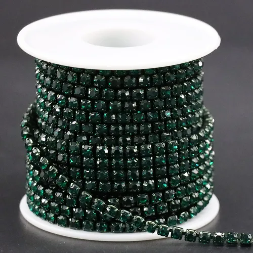 Miniatura 15 de Jerler Cadena de cierre SS6.5/0.079 in con diamantes de imitación de cristal de 10 yardas para manualidades de costura, ideal para bodas, fiestas