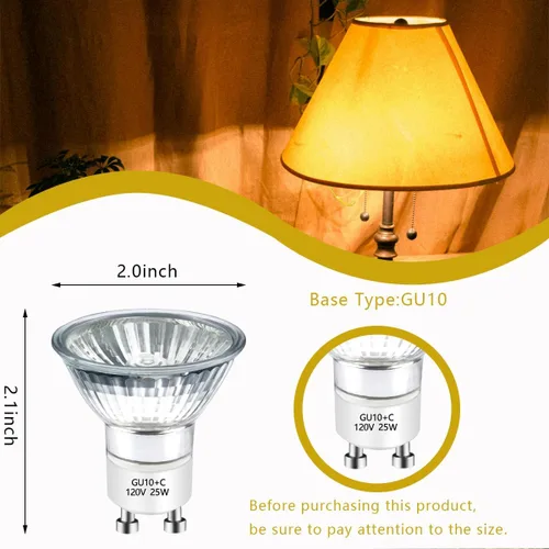 Miniatura 2 de YBEK Bombilla Halógena 25 W GU10 120 V NP5 Bombilla de Repuesto para Calentador de Velas, Quemador de Cera Aromática, Fundente de Fragancia