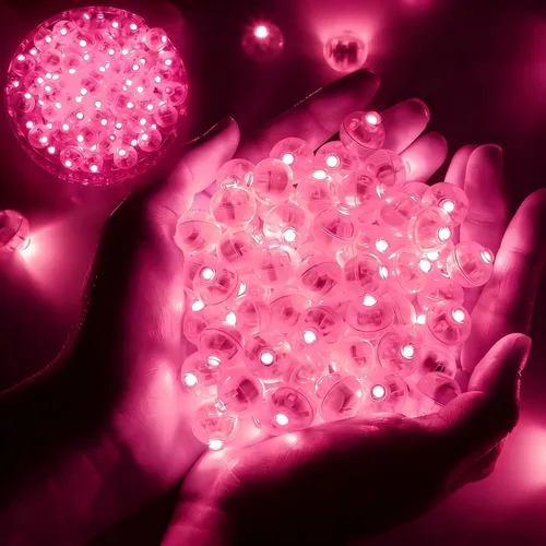 Miniatura 18 de 50 luces de globo, mini luces LED, redondas, largas esperas, lámpara de bola para linterna de papel, fiesta de cumpleaños, Navidad, Halloween, Azul