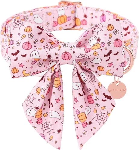 Miniatura 23 de Collar de Navidad para perro con pajarita, collar de Navidad para cachorros, hembras, machos, perros o gatos, collares con lazo con hebilla de metal