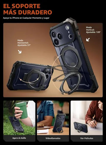 Miniatura 4 de SUPCASE Funda para iPhone 17 Pro Max con Soporte (Unicorn Beetle Grip), [Cubierta de Control de Cámara] [Compatible con MagSafe]