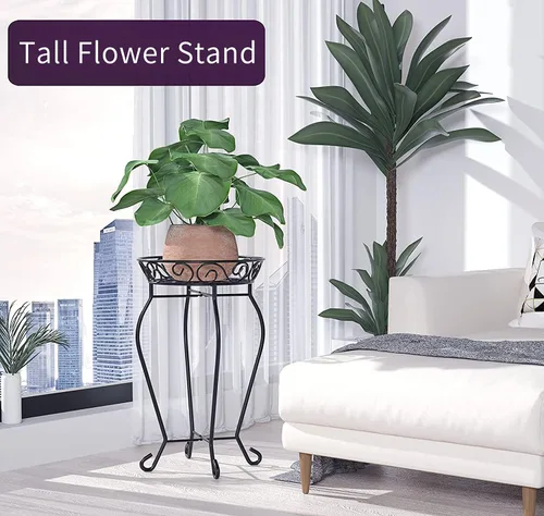 Miniatura 2 de Yimobra Soporte alto para plantas para interiores y exteriores, soporte de metal para plantas de flores de 200 libras, soporte de hierro resistente