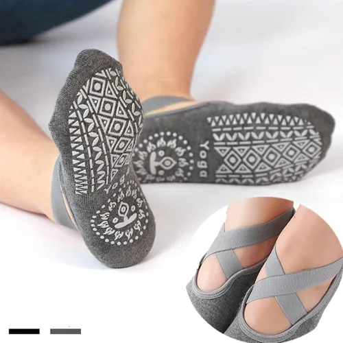 Miniatura 2 de Koccido 6 pares de calcetines de yoga antideslizantes para mujer calcetines antideslizantes para pilates barra baile yoga con empuñaduras calcetines