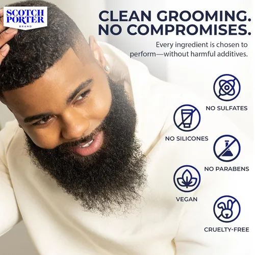 Miniatura 8 de Scotch Porter Acondicionador restaurador de barba sin enjuague, suavizante acondicionador profundo con sensación ligera, reduce el encrespamiento