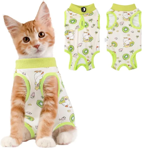Miniatura 14 de Coppthinktu Traje de recuperación de gato para mujer, mameluco transpirable para después de la cirugía para heridas abdominales o enfermedades