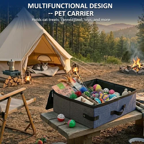 Miniatura 7 de HiCaptain Caja de arena portátil de viaje, caja de arena plegable para gatos con tapa y asa, transportador de arena plegable ligero estándar