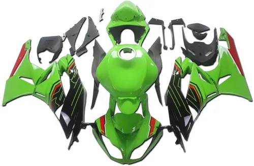 Miniatura 19 de US STOCK - Carenado negro brillante apto para 2009-2012 ZX6R 636 ZX-6R inyección ABS plásticos posventa carrocería 2010 2011 09 10 11 12